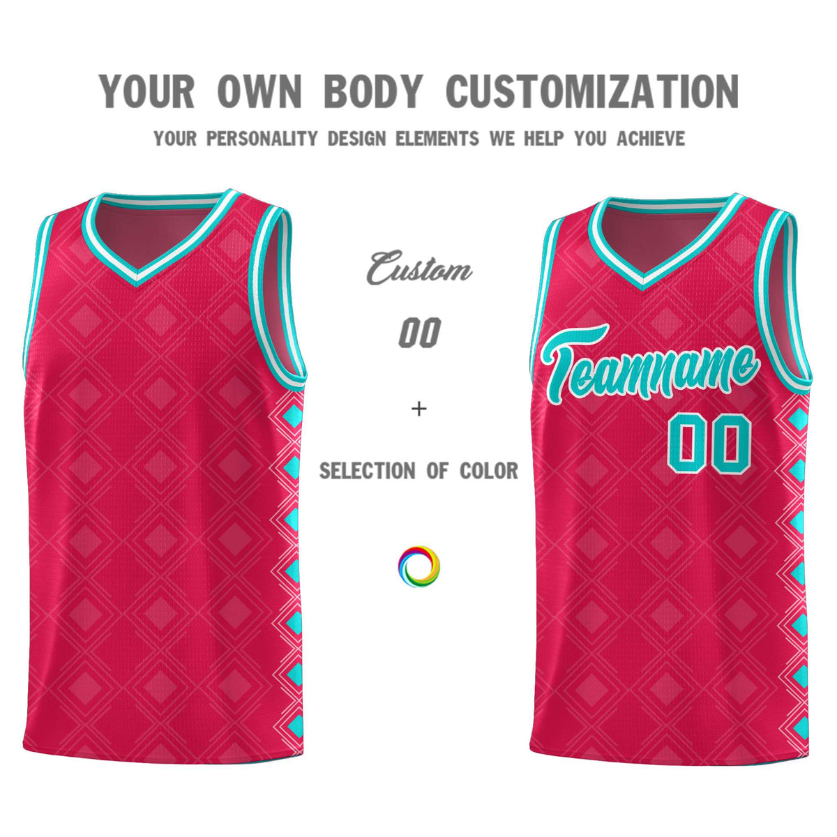 Custom Red Side Blocks Sports Uniform Basketball Jersey|KXKSHOP