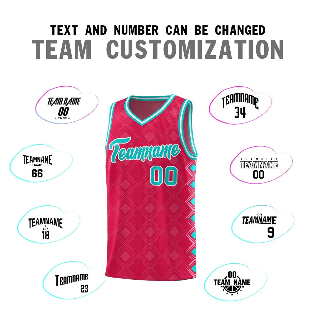 Custom Red Side Blocks Sports Uniform Basketball Jersey|KXKSHOP