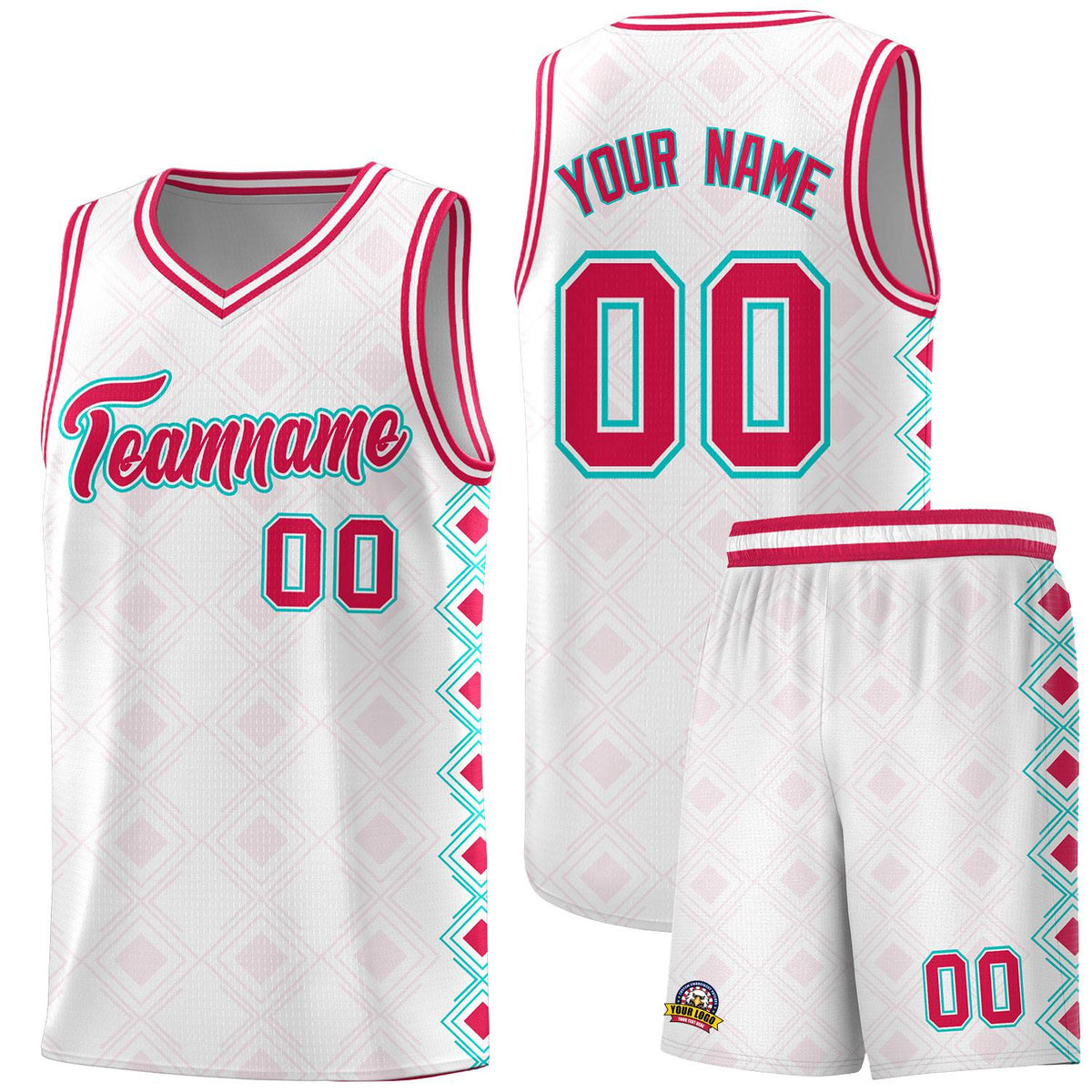 Custom White Side Blocks Sports Uniform Basketball Jersey|KXKSHOP