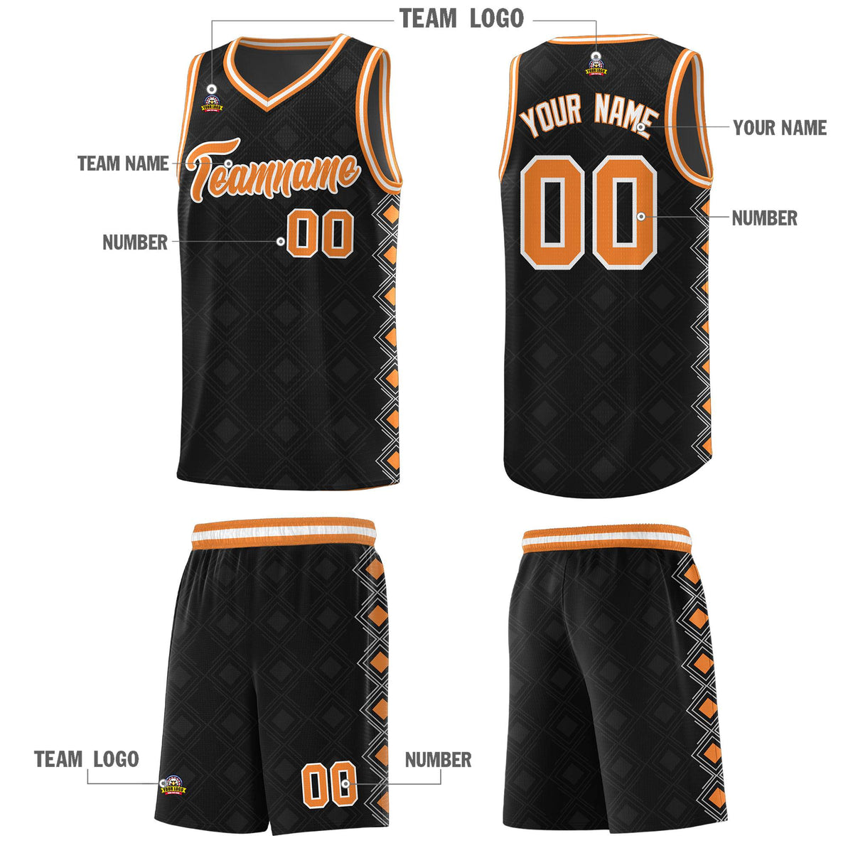 Custom Black Side Blocks Sports Uniform Basketball Jersey|KXKSHOP