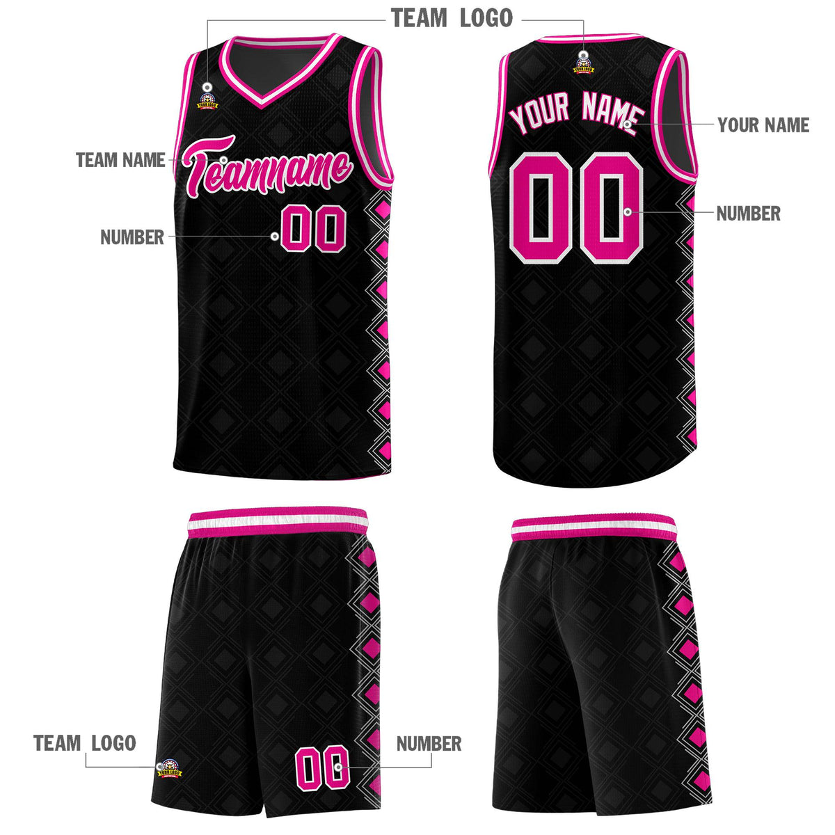 Custom Black Side Blocks Sports Uniform Basketball Jersey|KXKSHOP