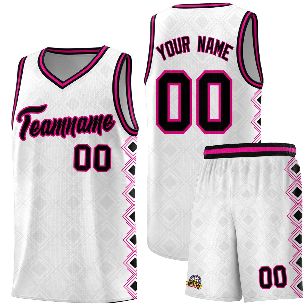 Custom White Side Blocks Sports Uniform Basketball Jersey|KXKSHOP