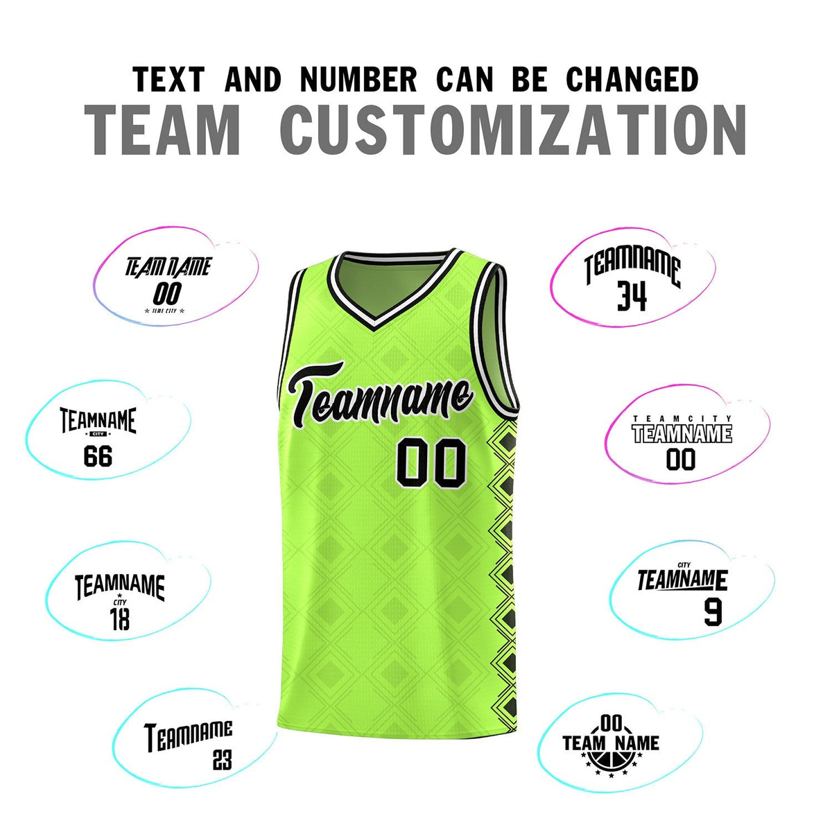 Custom Neon Green Side Blocks Sports Uniform Basketball Jersey|KXKSHOP