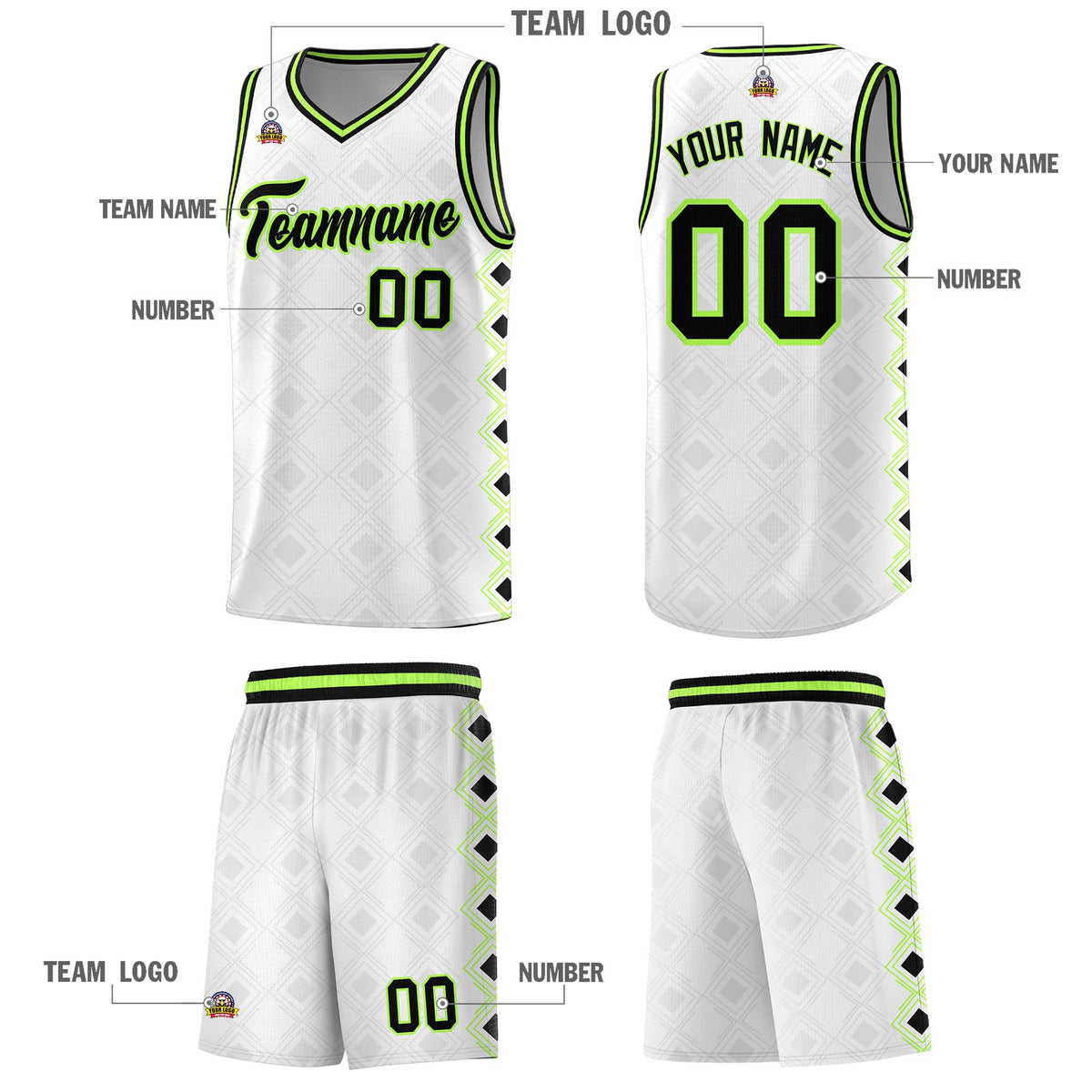 Custom White Side Blocks Sports Uniform Basketball Jersey|KXKSHOP