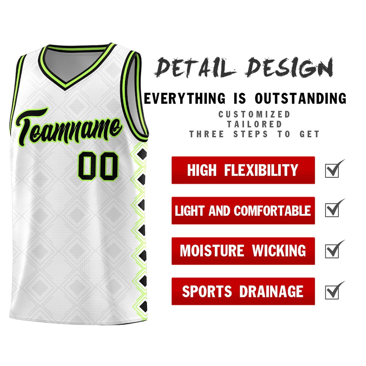 Custom White Side Blocks Sports Uniform Basketball Jersey|KXKSHOP