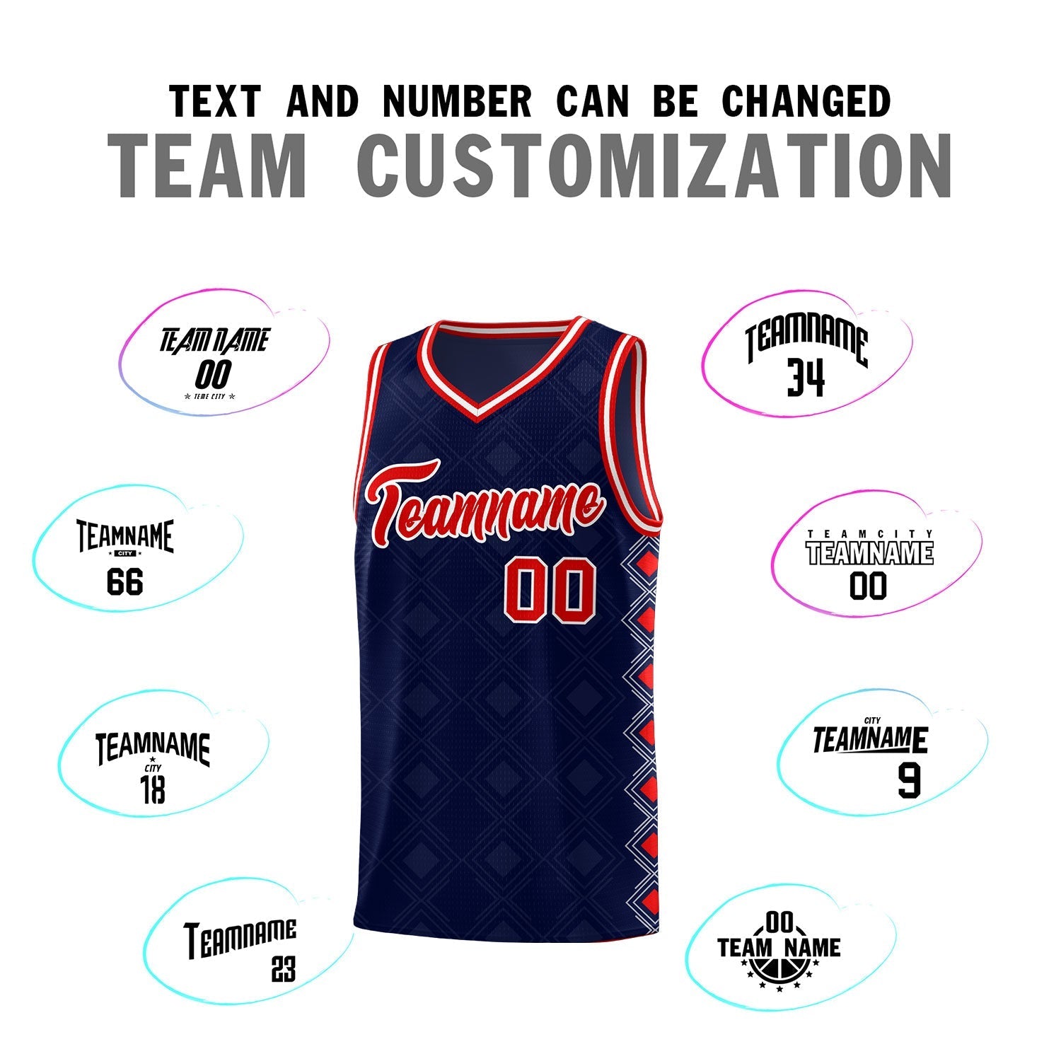 Custom Navy Side Blocks Sports Uniform Basketball Jersey|KXKSHOP