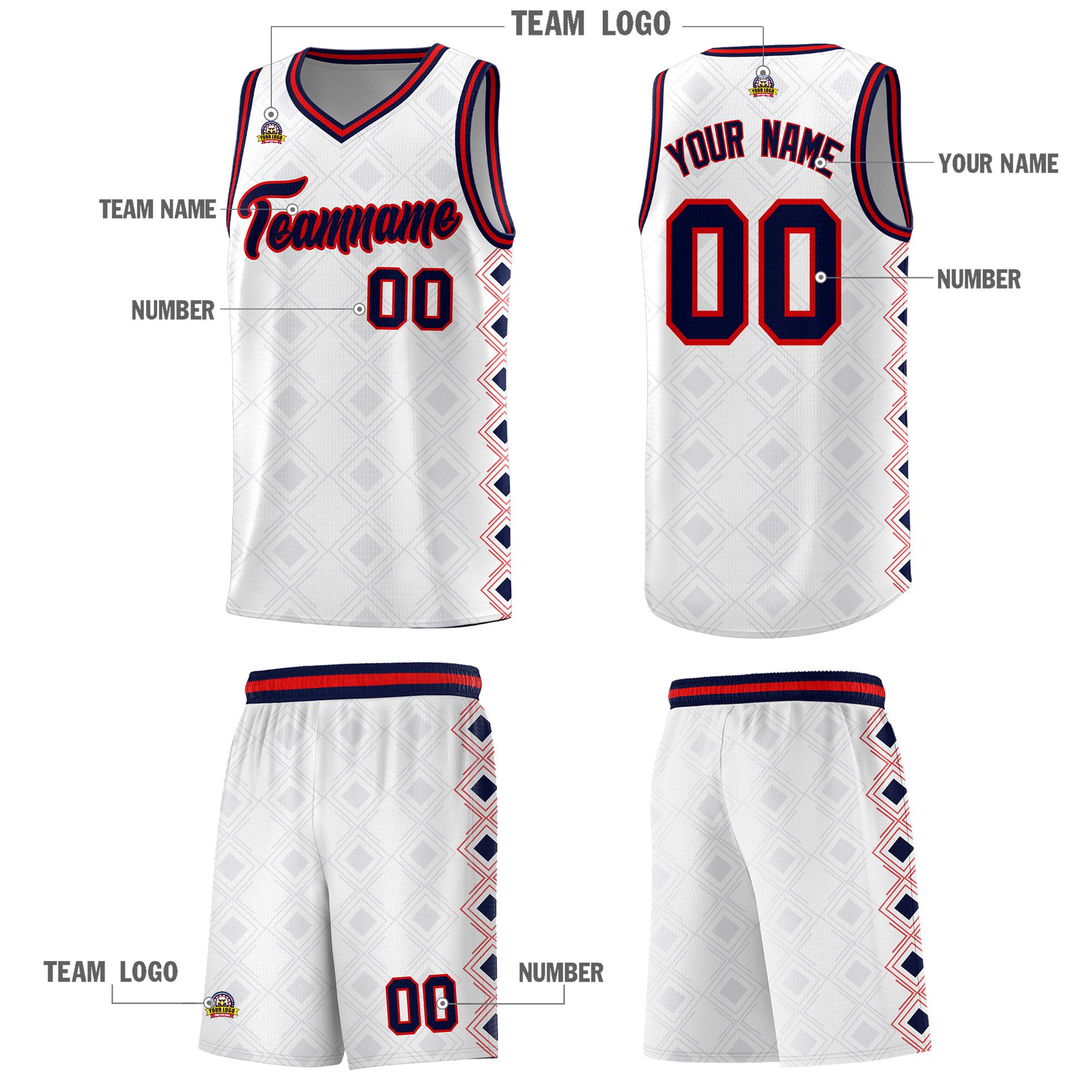 Custom White Side Blocks Sports Uniform Basketball Jersey|KXKSHOP