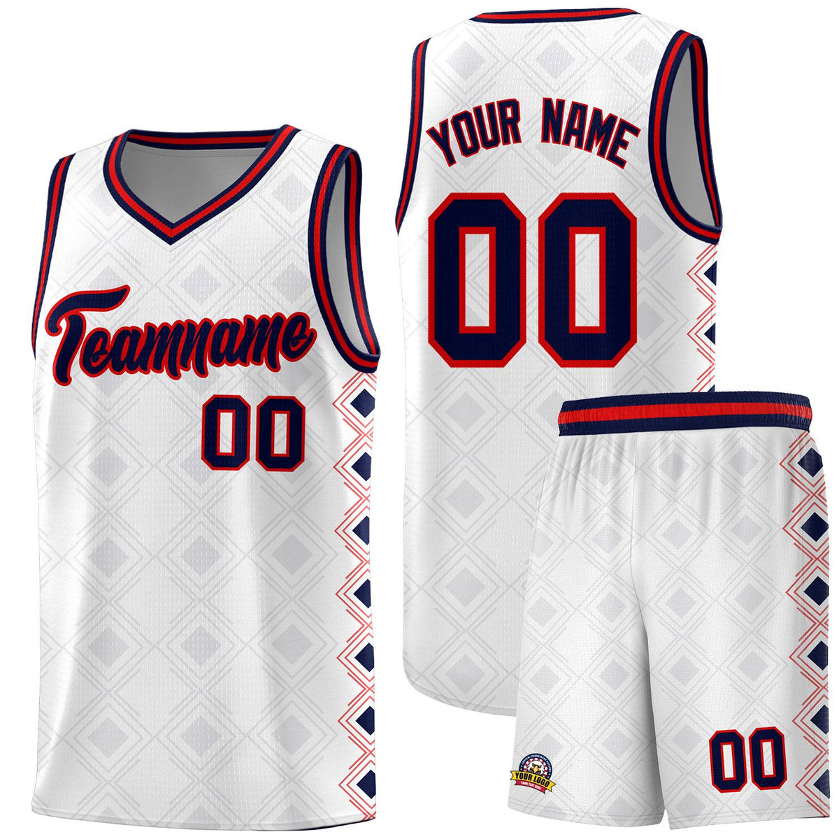 Custom White Side Blocks Sports Uniform Basketball Jersey|KXKSHOP