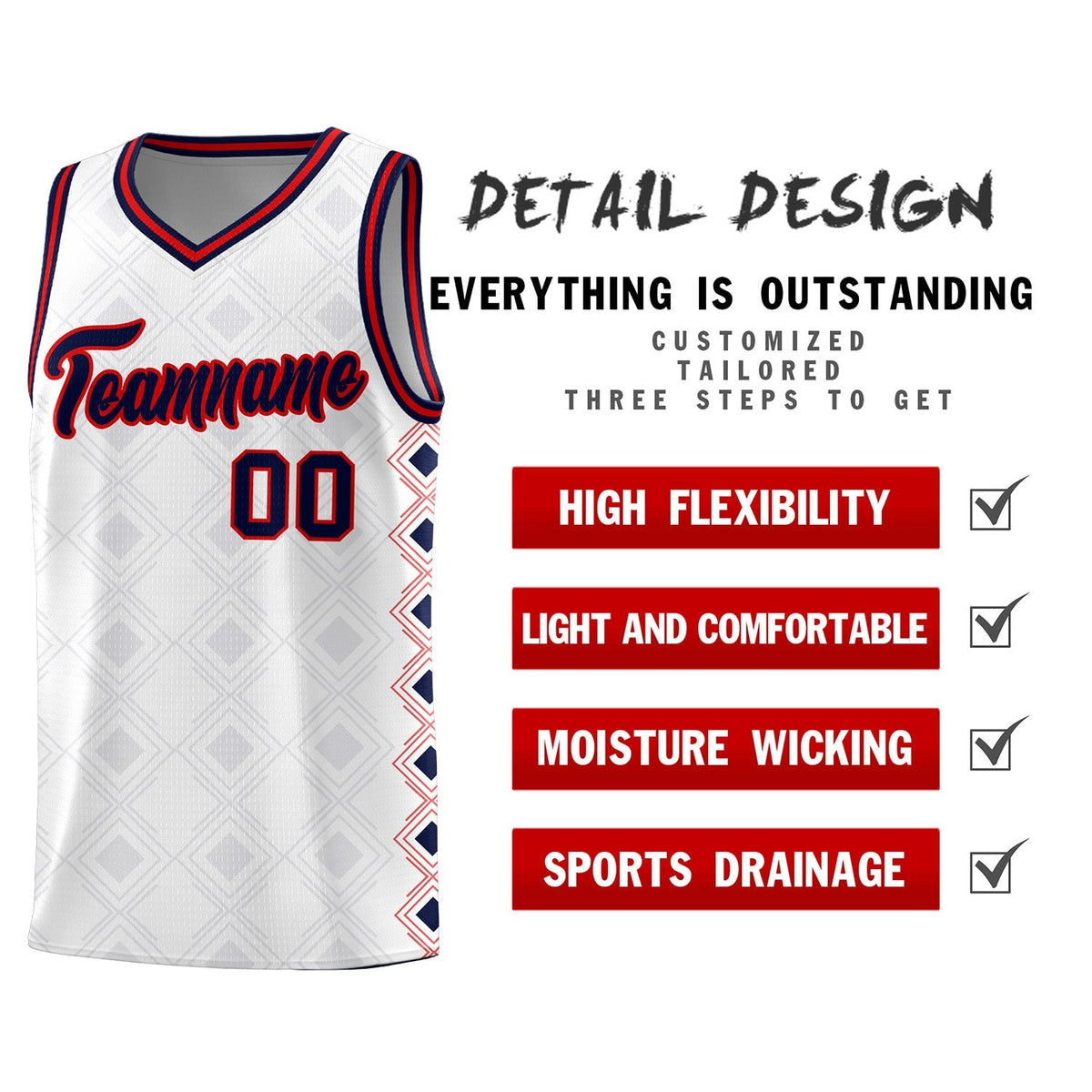 Custom White Side Blocks Sports Uniform Basketball Jersey|KXKSHOP