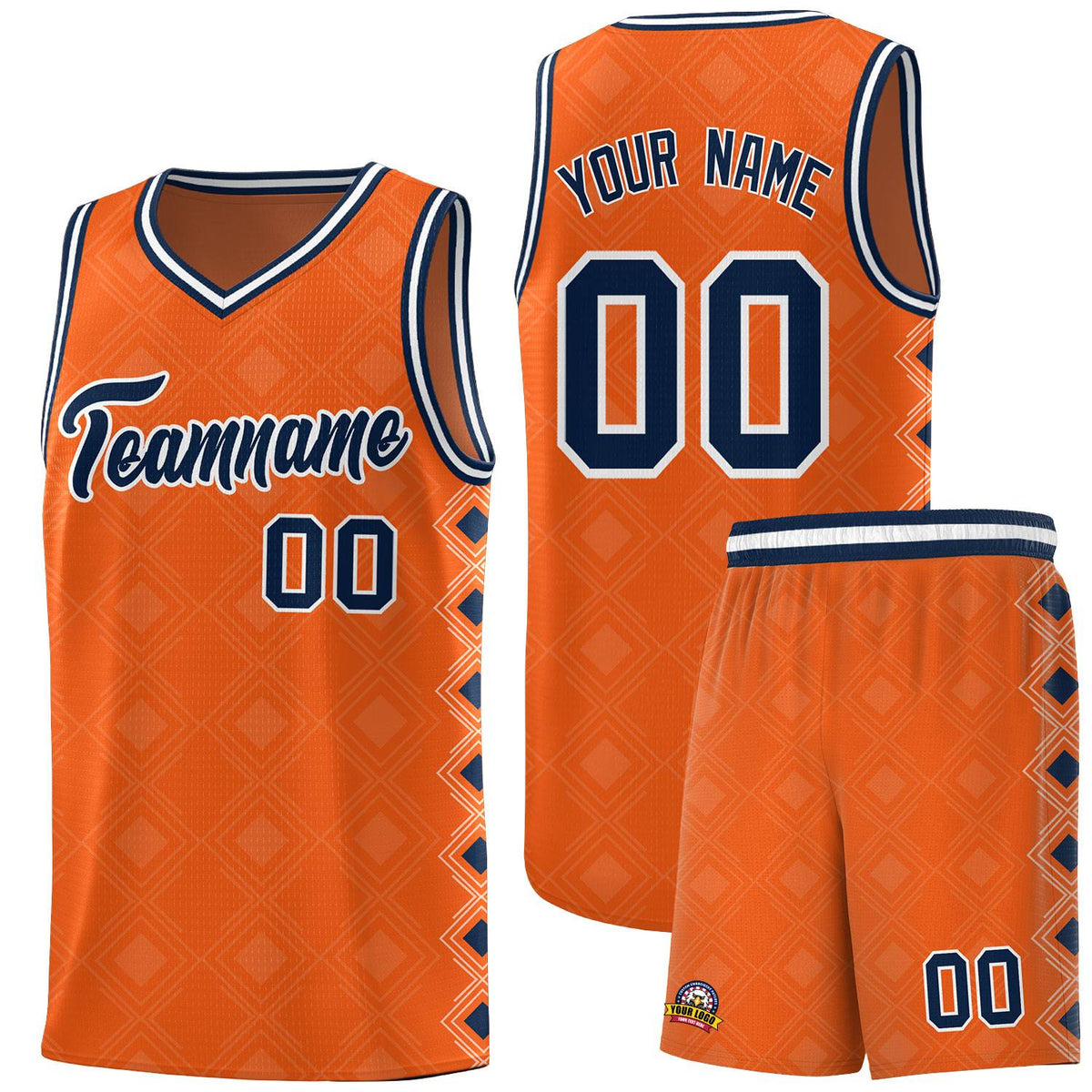Custom Orange Side Blocks Sports Uniform Basketball Jersey|KXKSHOP