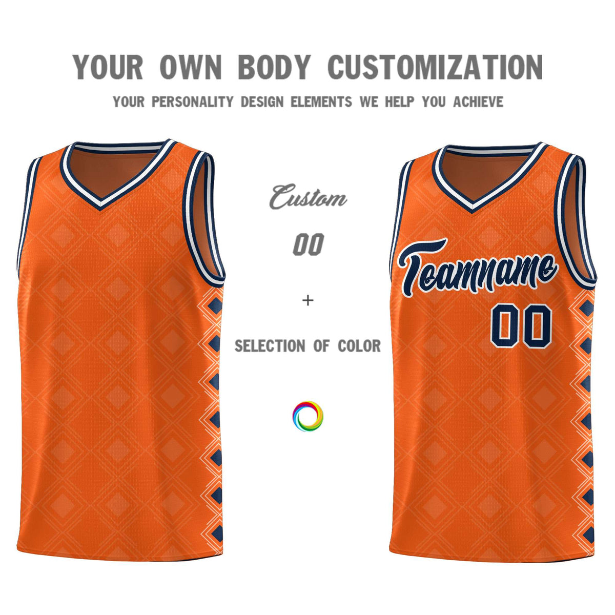 Custom Orange Side Blocks Sports Uniform Basketball Jersey|KXKSHOP