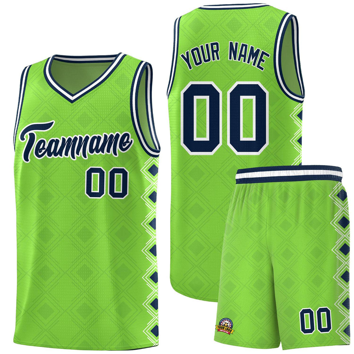 Custom Neon Green Side Blocks Sports Uniform Basketball Jersey|KXKSHOP