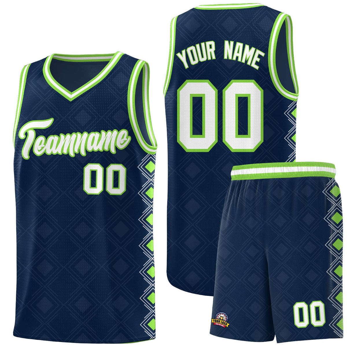 Custom Navy Side Blocks Sports Uniform Basketball Jersey|KXKSHOP