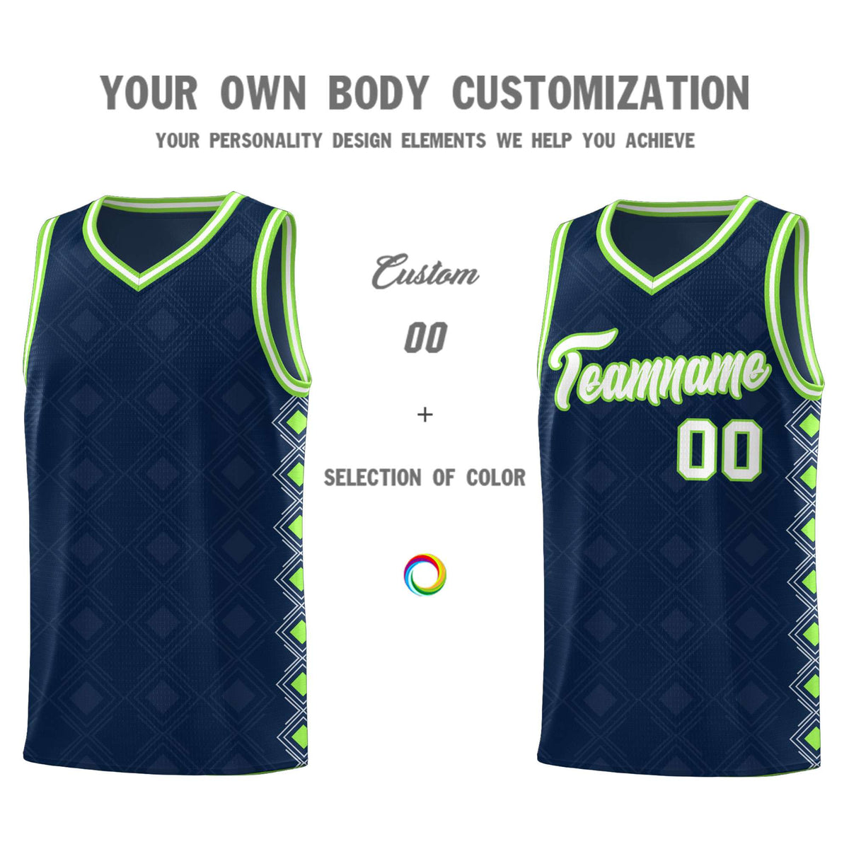 Custom Navy Side Blocks Sports Uniform Basketball Jersey|KXKSHOP