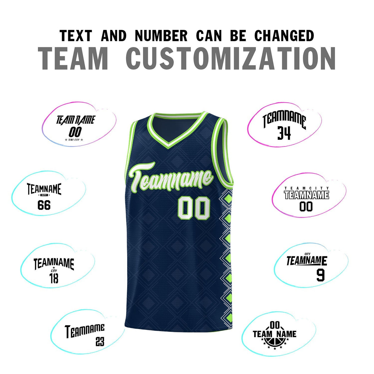 Custom Navy Side Blocks Sports Uniform Basketball Jersey|KXKSHOP