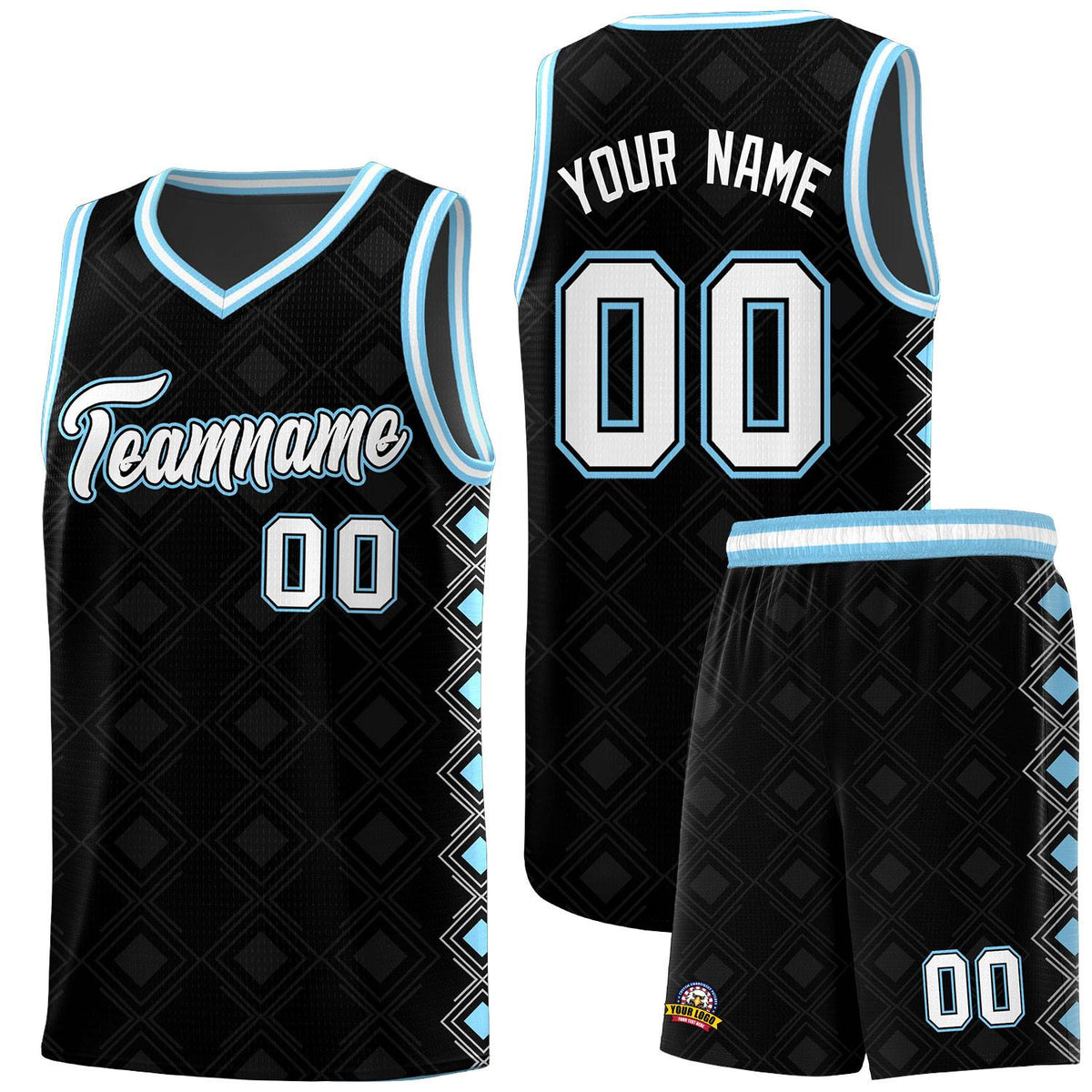 Custom Black Side Blocks Sports Uniform Basketball Jersey|KXKSHOP