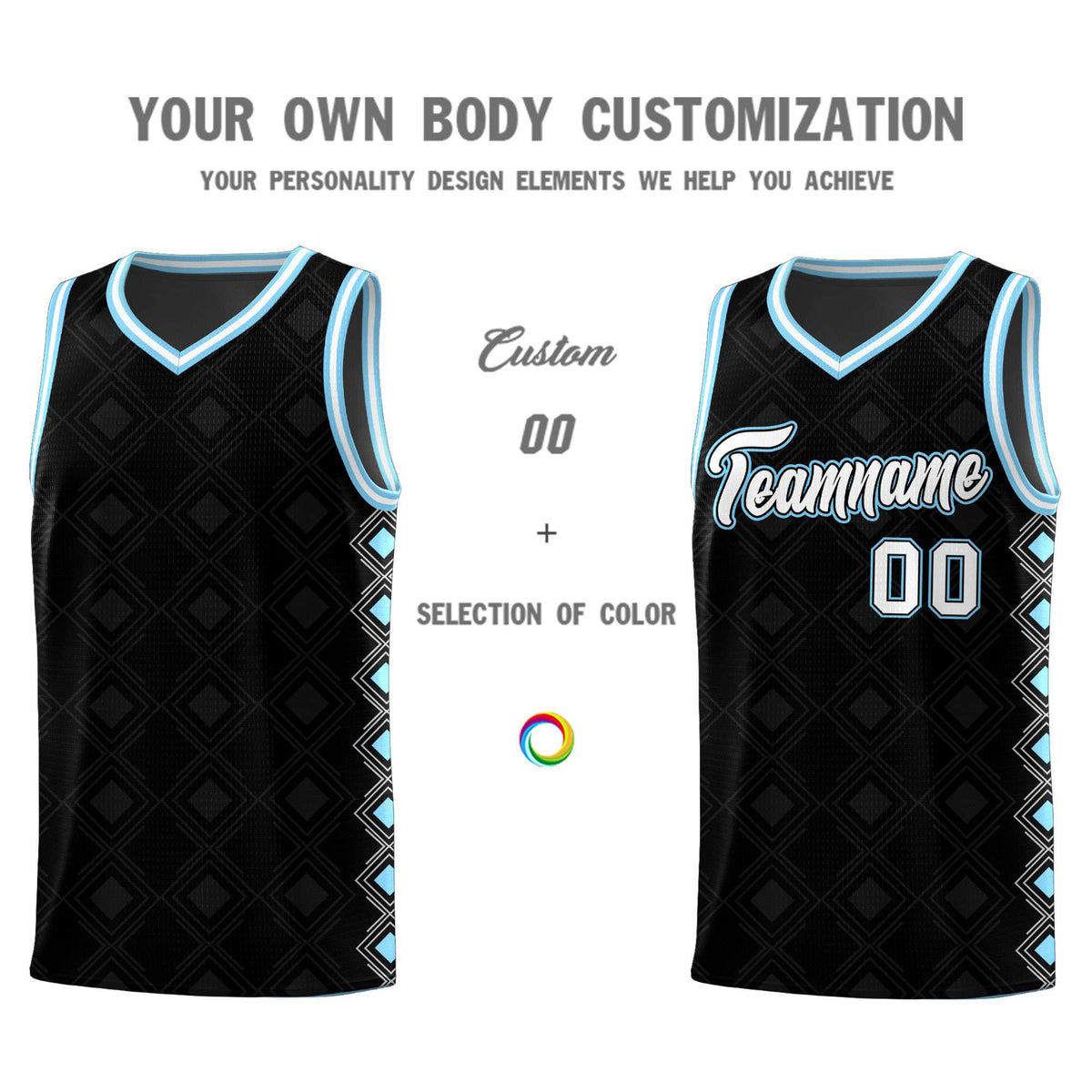 Custom Black Side Blocks Sports Uniform Basketball Jersey|KXKSHOP