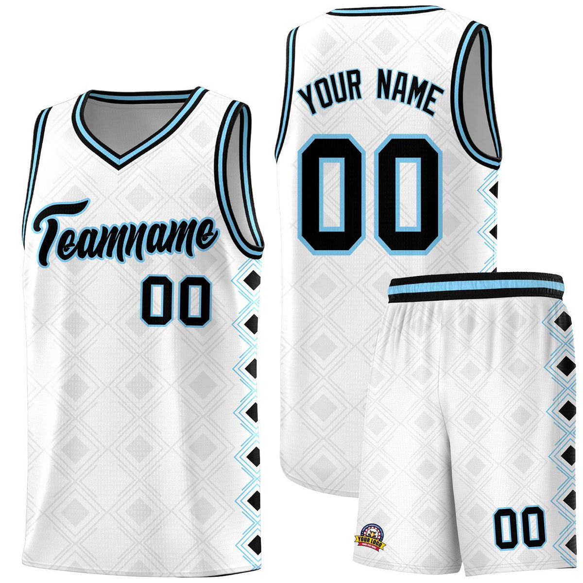 Custom White Side Blocks Sports Uniform Basketball Jersey|KXKSHOP