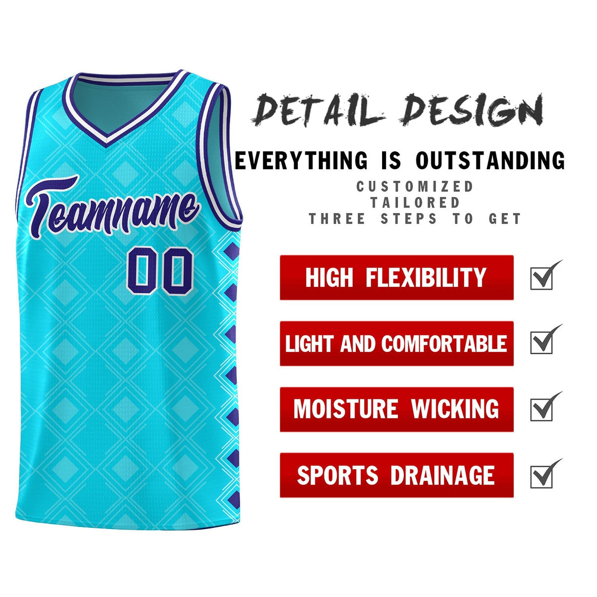 Custom Sky Blue Side Blocks Sports Uniform Basketball Jersey|KXKSHOP