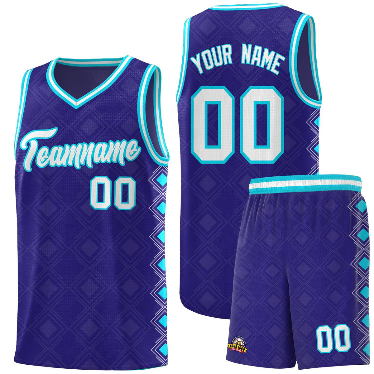Custom Royal Side Blocks Sports Uniform Basketball Jersey|KXKSHOP