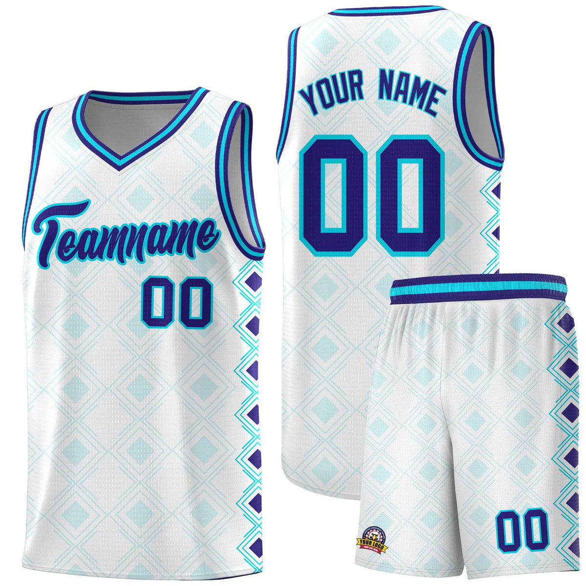 Custom White Side Blocks Sports Uniform Basketball Jersey|KXKSHOP