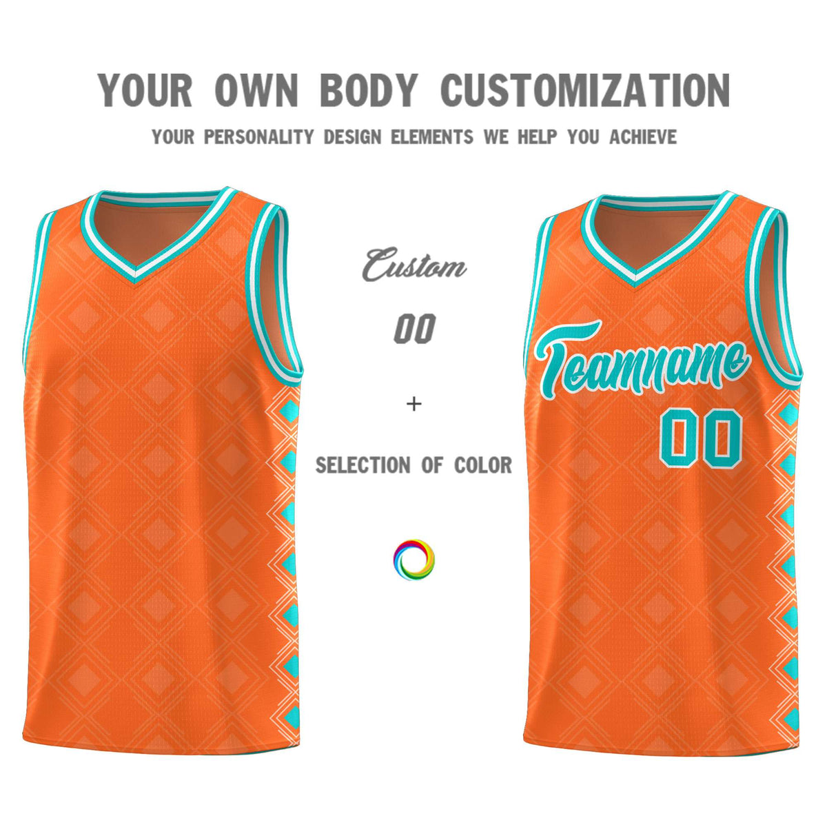 Custom Orange Side Blocks Sports Uniform Basketball Jersey|KXKSHOP