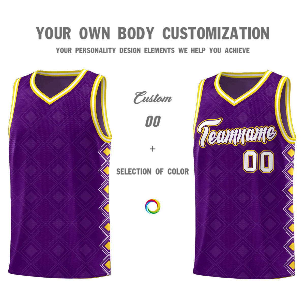 Custom Purple Side Blocks Sports Uniform Basketball Jersey|KXKSHOP