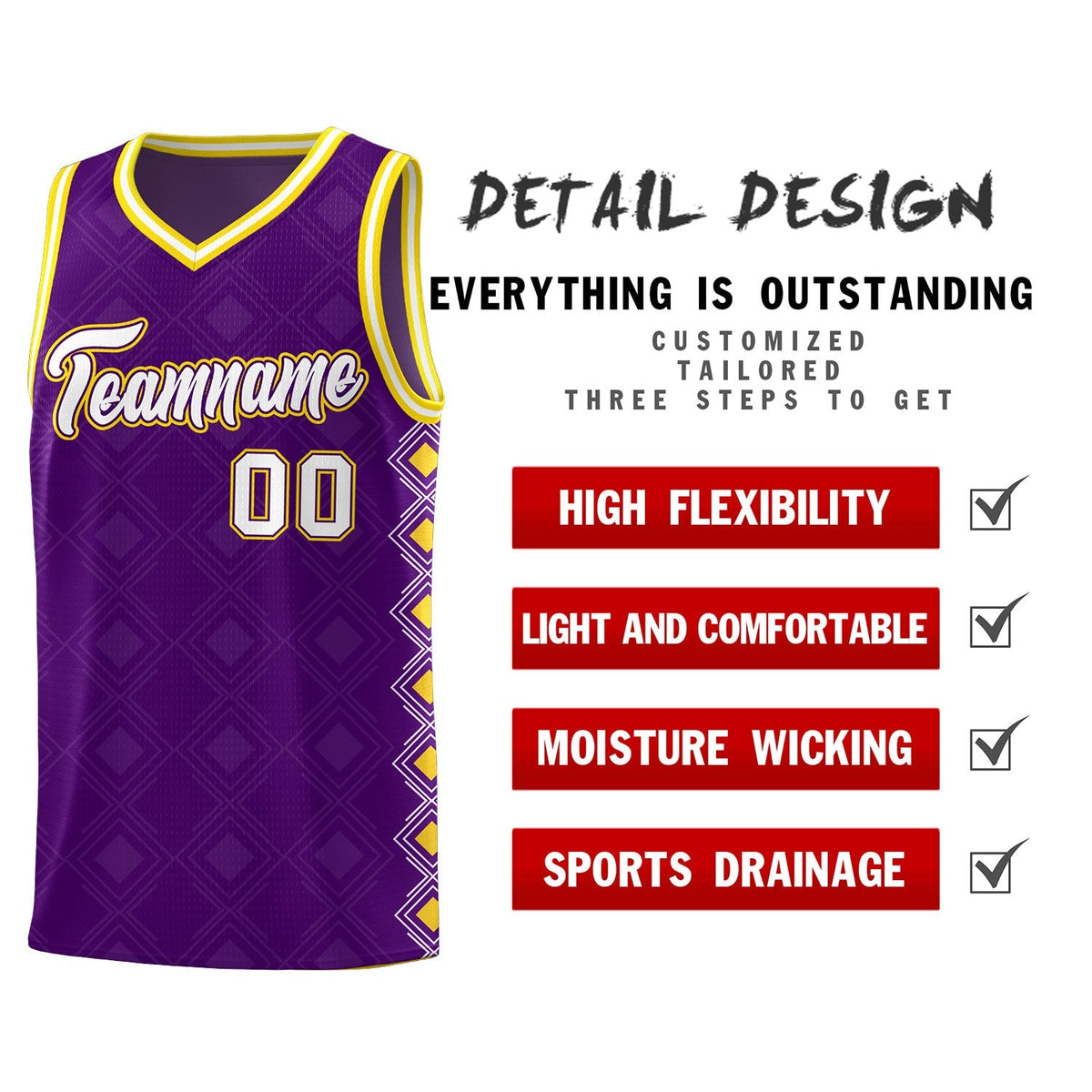 Custom Purple Side Blocks Sports Uniform Basketball Jersey|KXKSHOP