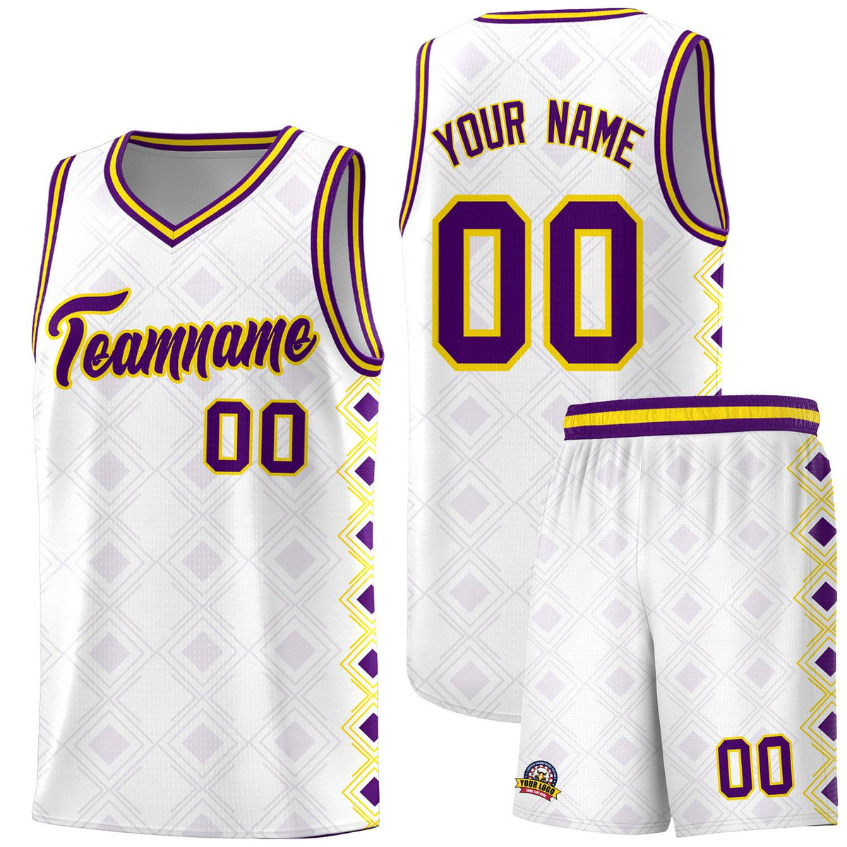 Custom White Side Blocks Sports Uniform Basketball Jersey|KXKSHOP