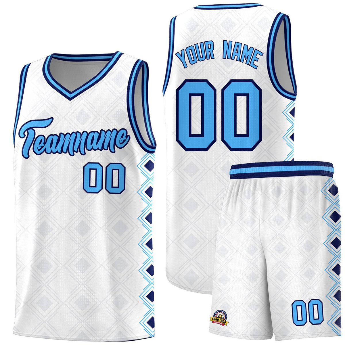 Custom White Side Blocks Sports Uniform Basketball Jersey|KXKSHOP