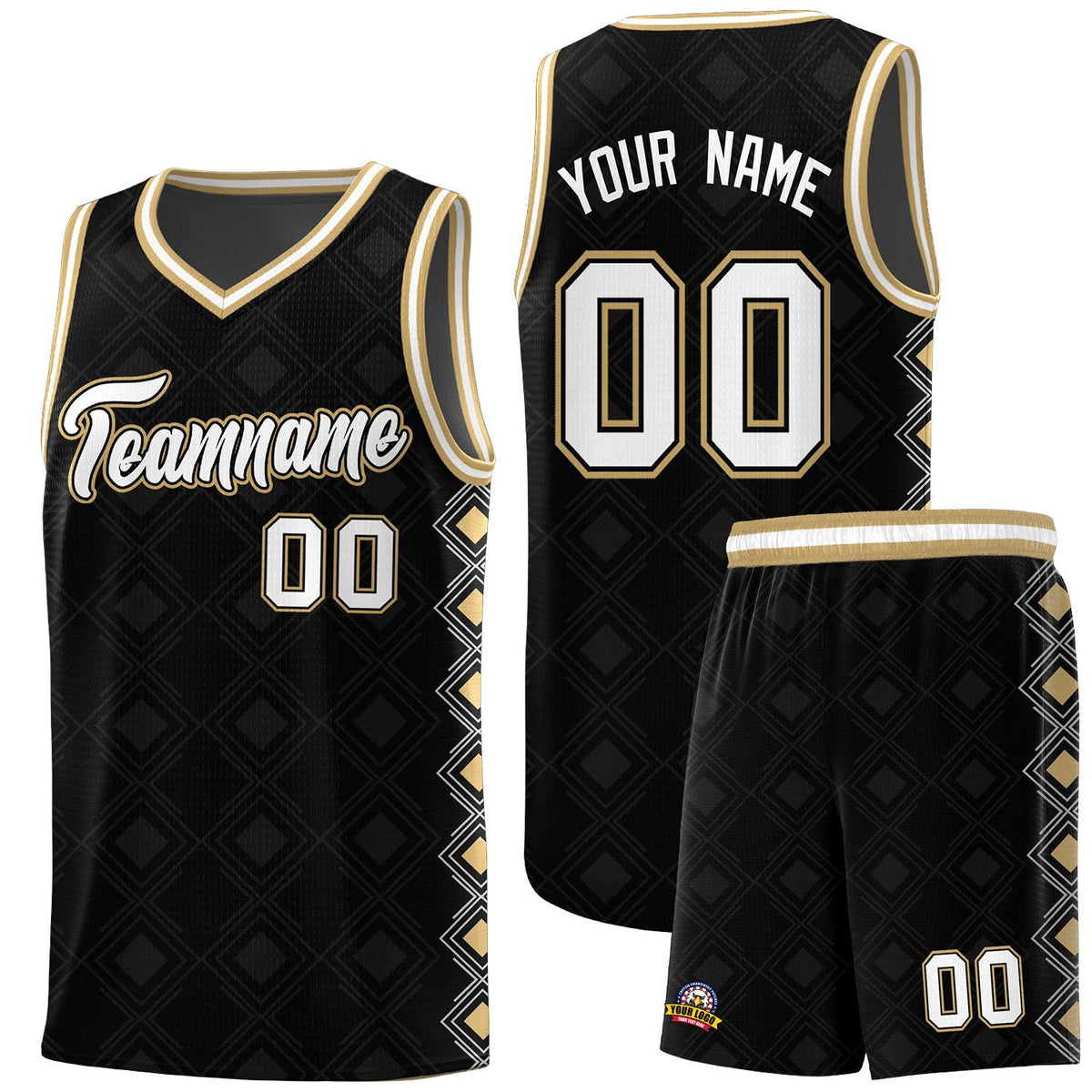 Custom Black Side Blocks Sports Uniform Basketball Jersey|KXKSHOP