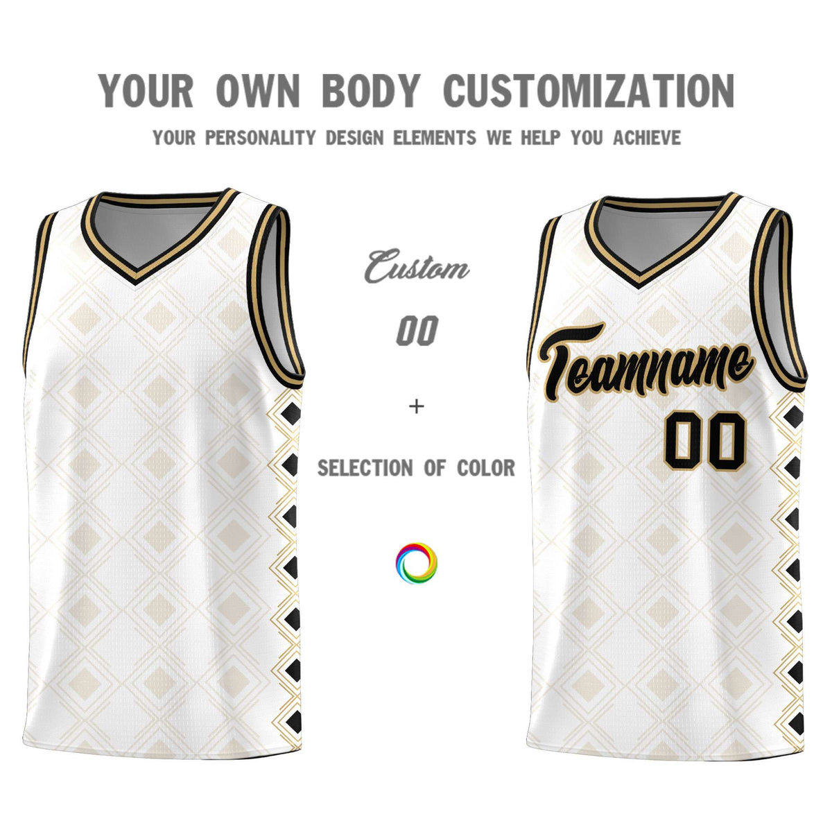 Custom White Side Blocks Sports Uniform Basketball Jersey|KXKSHOP