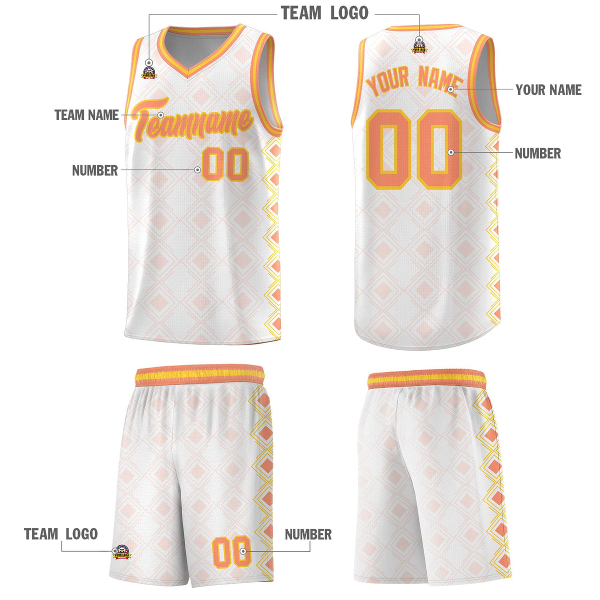 Custom White Side Blocks Sports Uniform Basketball Jersey|KXKSHOP