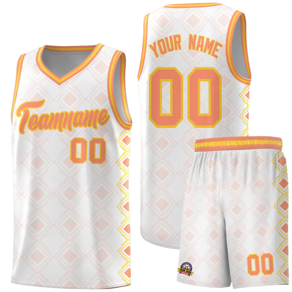Custom White Side Blocks Sports Uniform Basketball Jersey|KXKSHOP