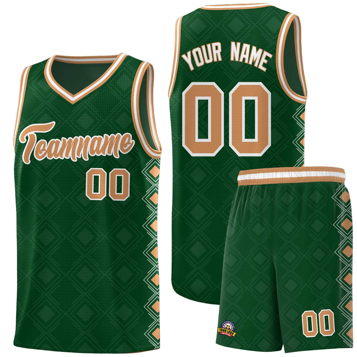 Custom Kelly Green Side Blocks Sports Uniform Basketball Jersey|KXKSHOP