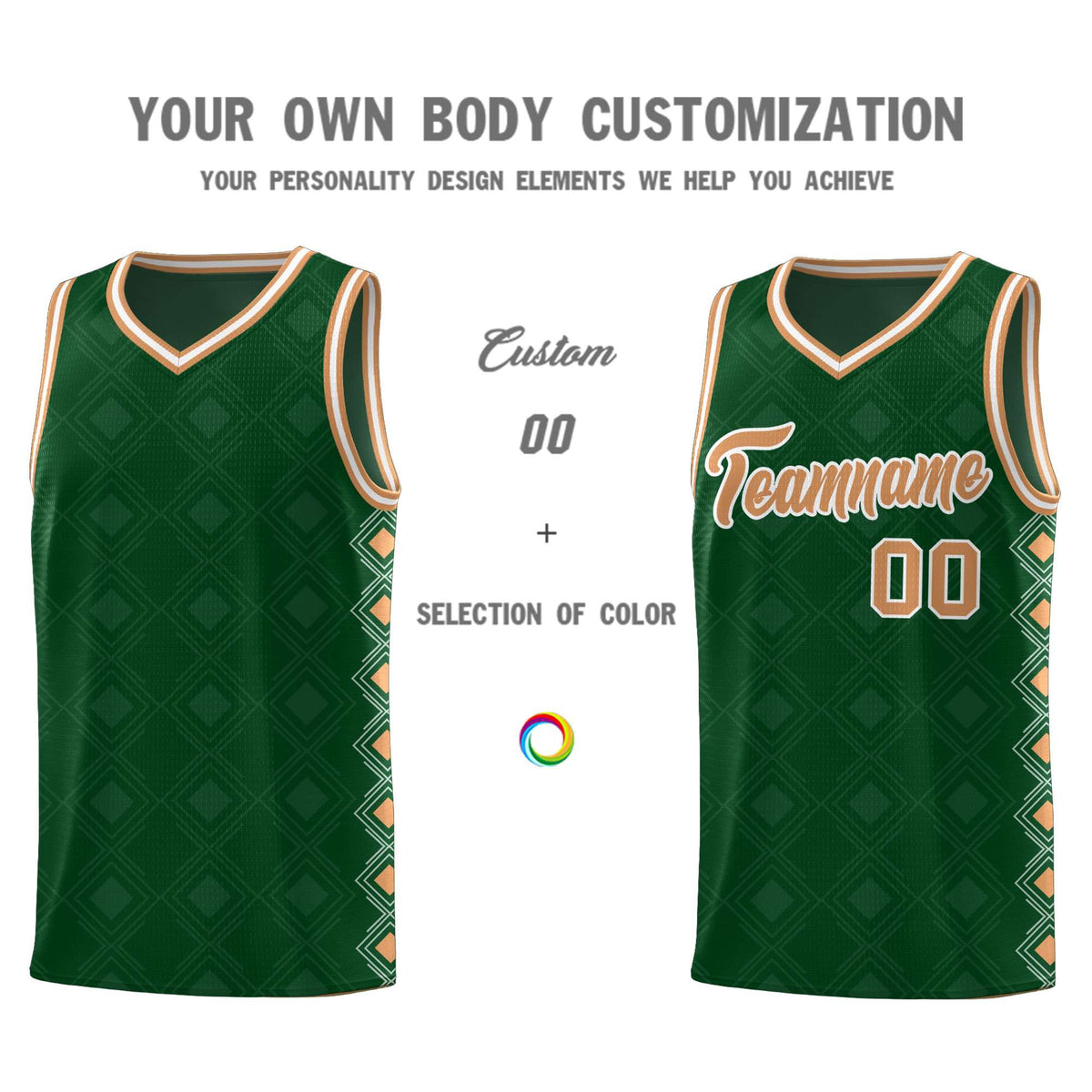 Custom Kelly Green Side Blocks Sports Uniform Basketball Jersey|KXKSHOP