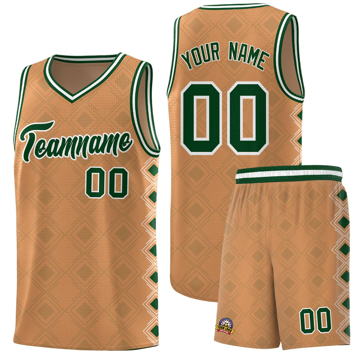 Custom Light Brown Side Blocks Sports Uniform Basketball Jersey|KXKSHOP
