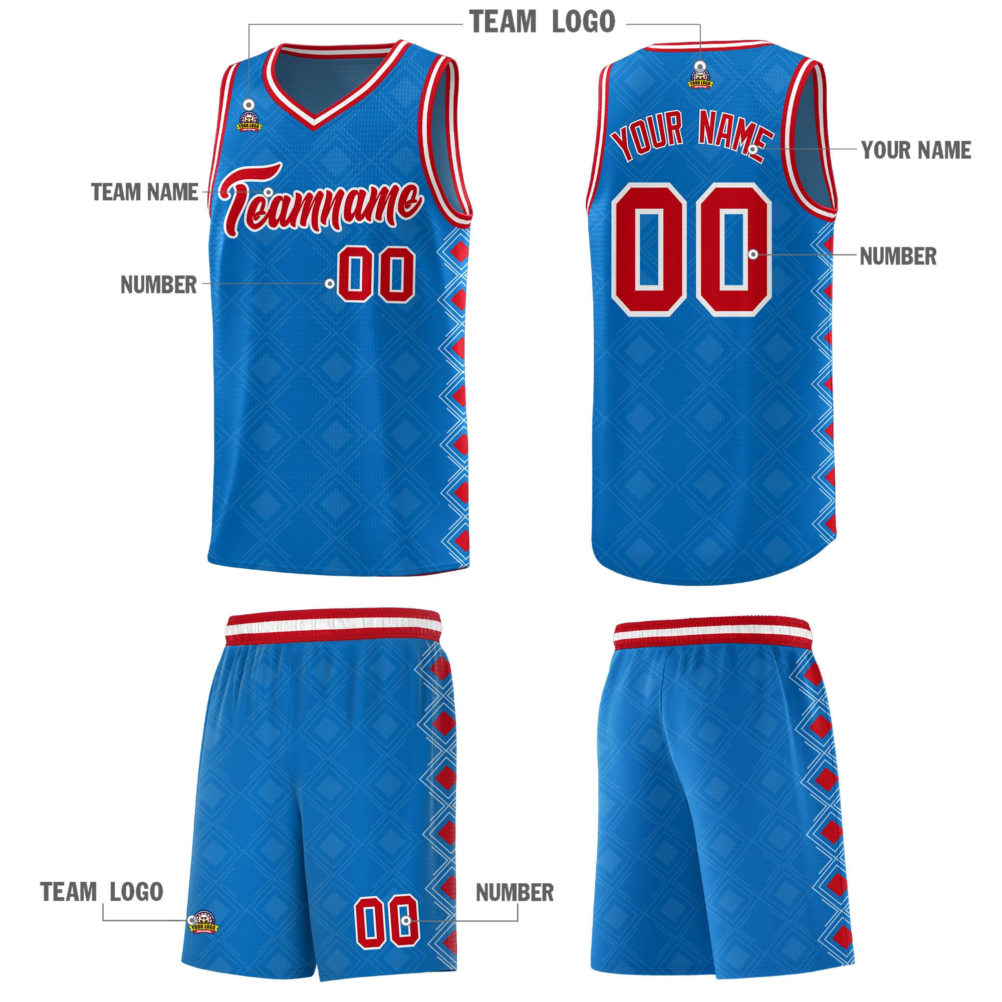Custom Royal Side Blocks Sports Uniform Basketball Jersey|KXKSHOP