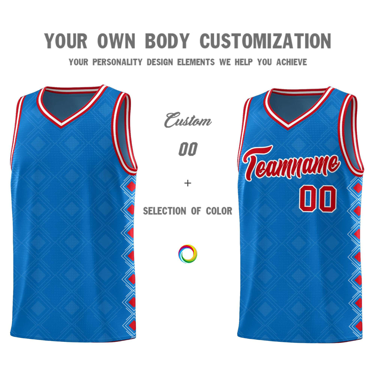 Custom Royal Side Blocks Sports Uniform Basketball Jersey|KXKSHOP