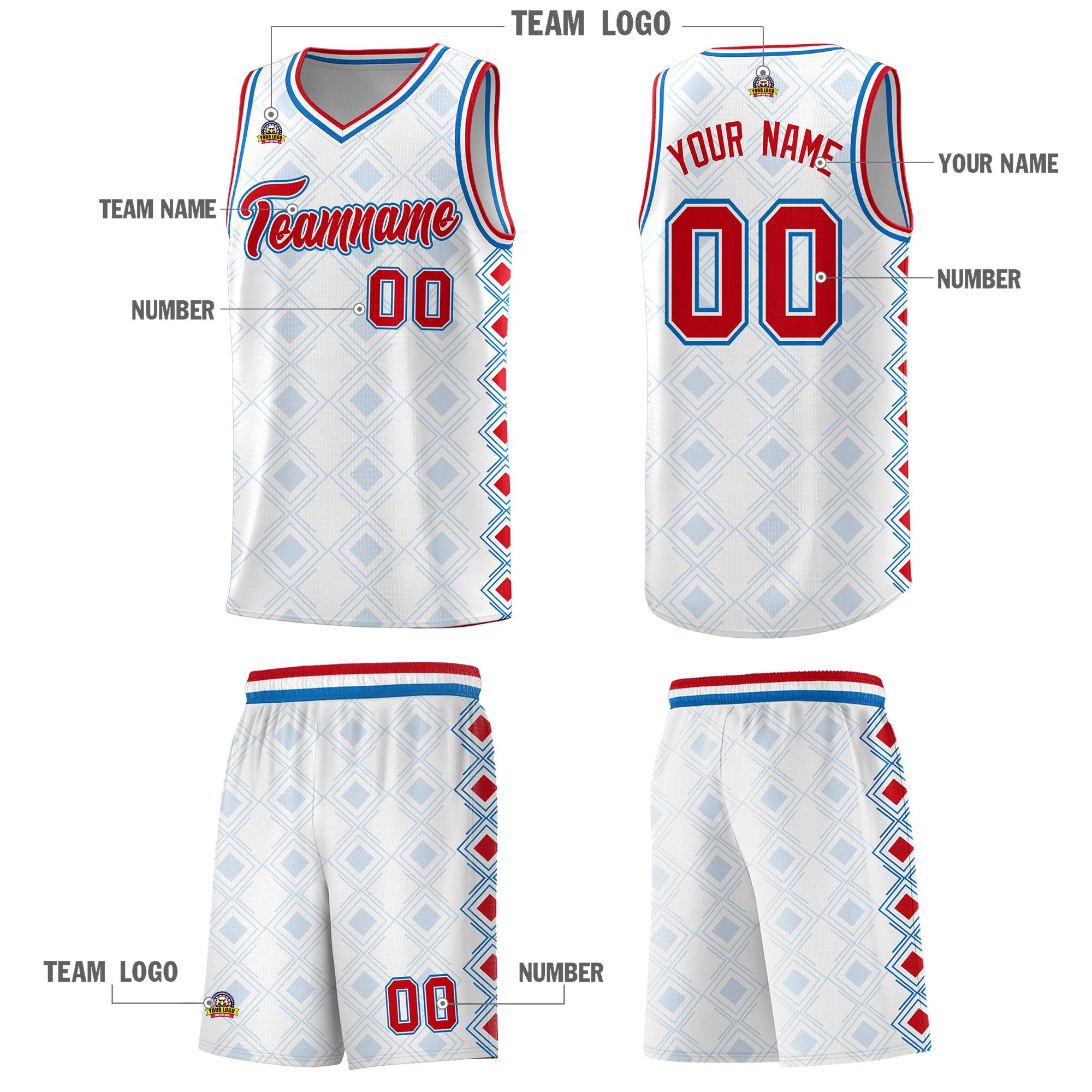 Custom White Side Blocks Sports Uniform Basketball Jersey|KXKSHOP