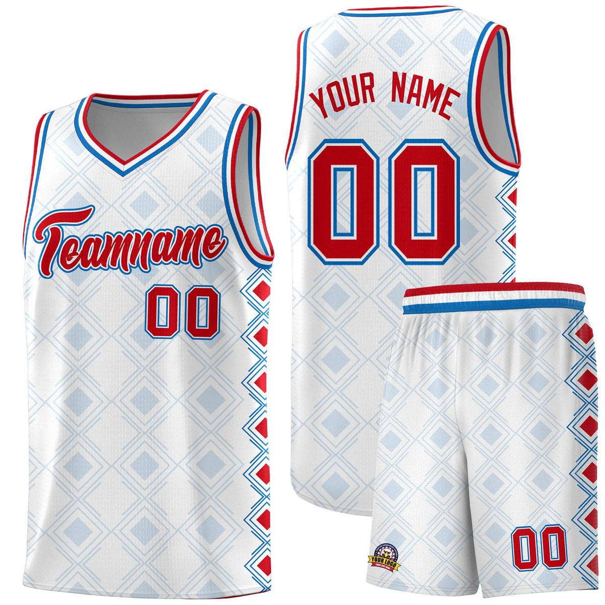 Custom White Side Blocks Sports Uniform Basketball Jersey|KXKSHOP