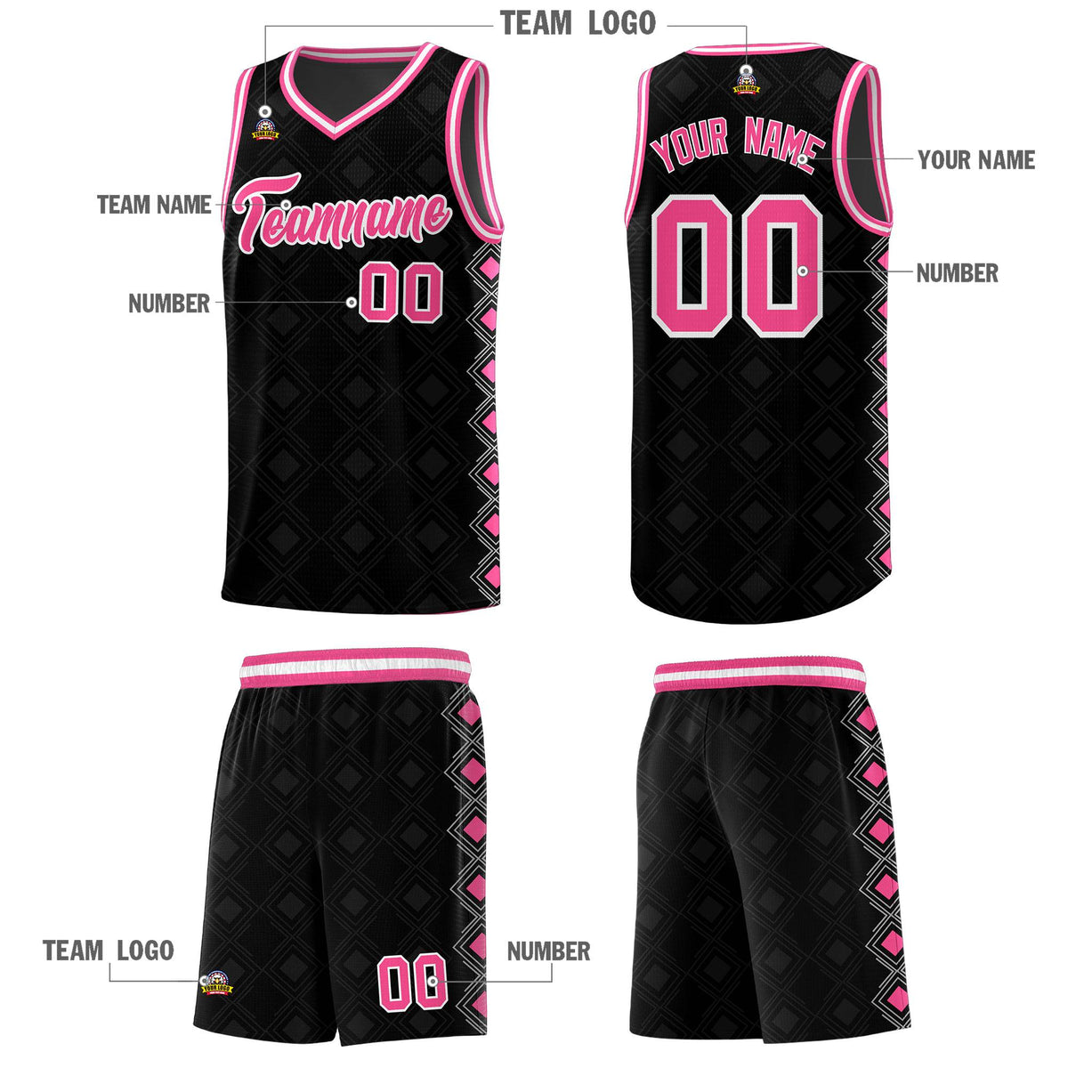 Custom Black Side Blocks Sports Uniform Basketball Jersey|KXKSHOP