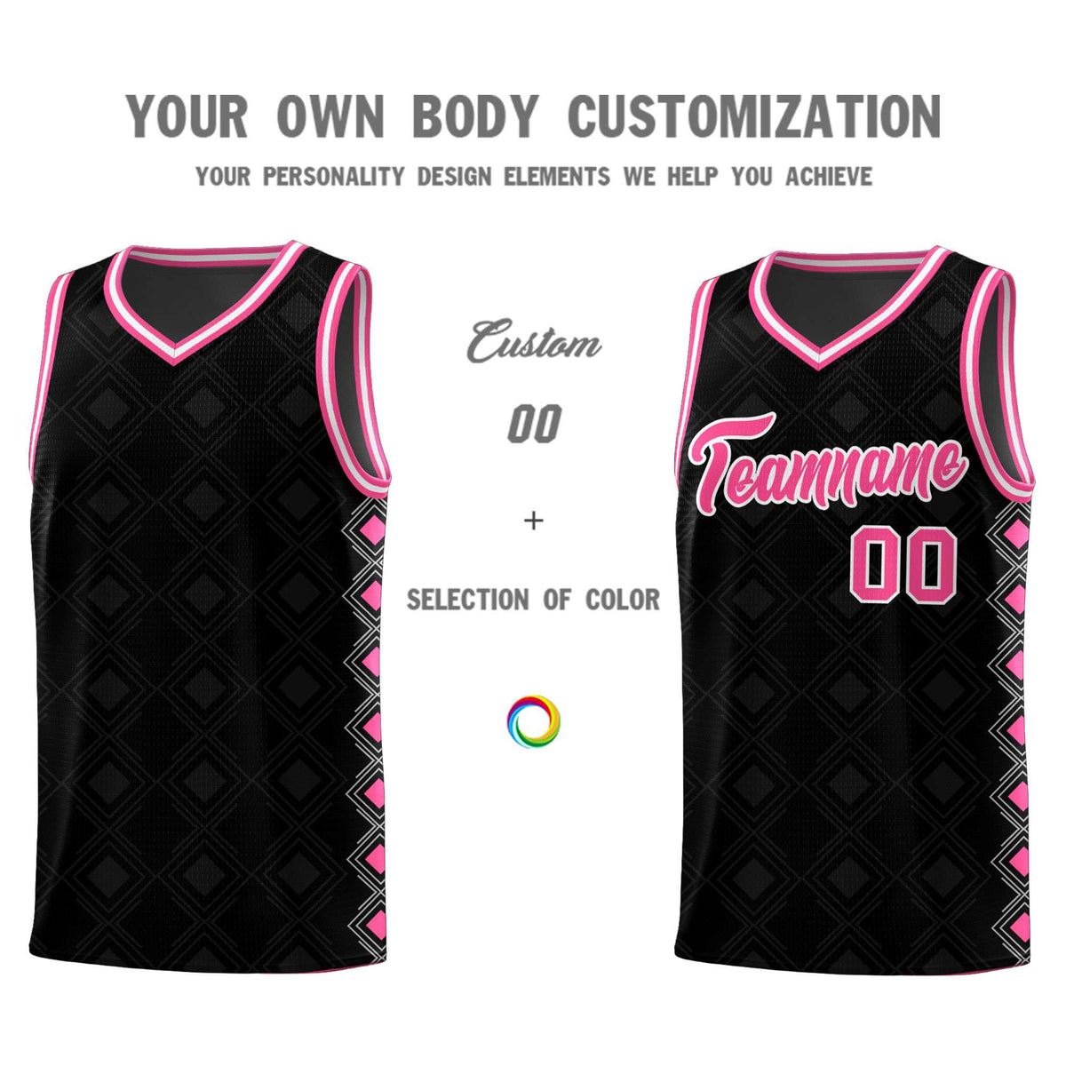 Custom Black Side Blocks Sports Uniform Basketball Jersey|KXKSHOP