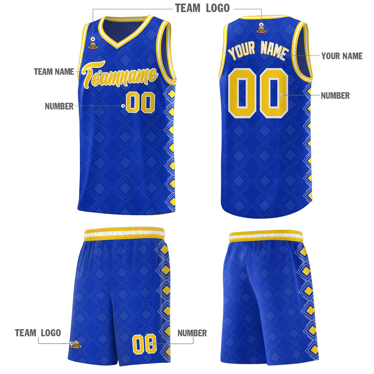 Custom Royal Side Blocks Sports Uniform Basketball Jersey|KXKSHOP