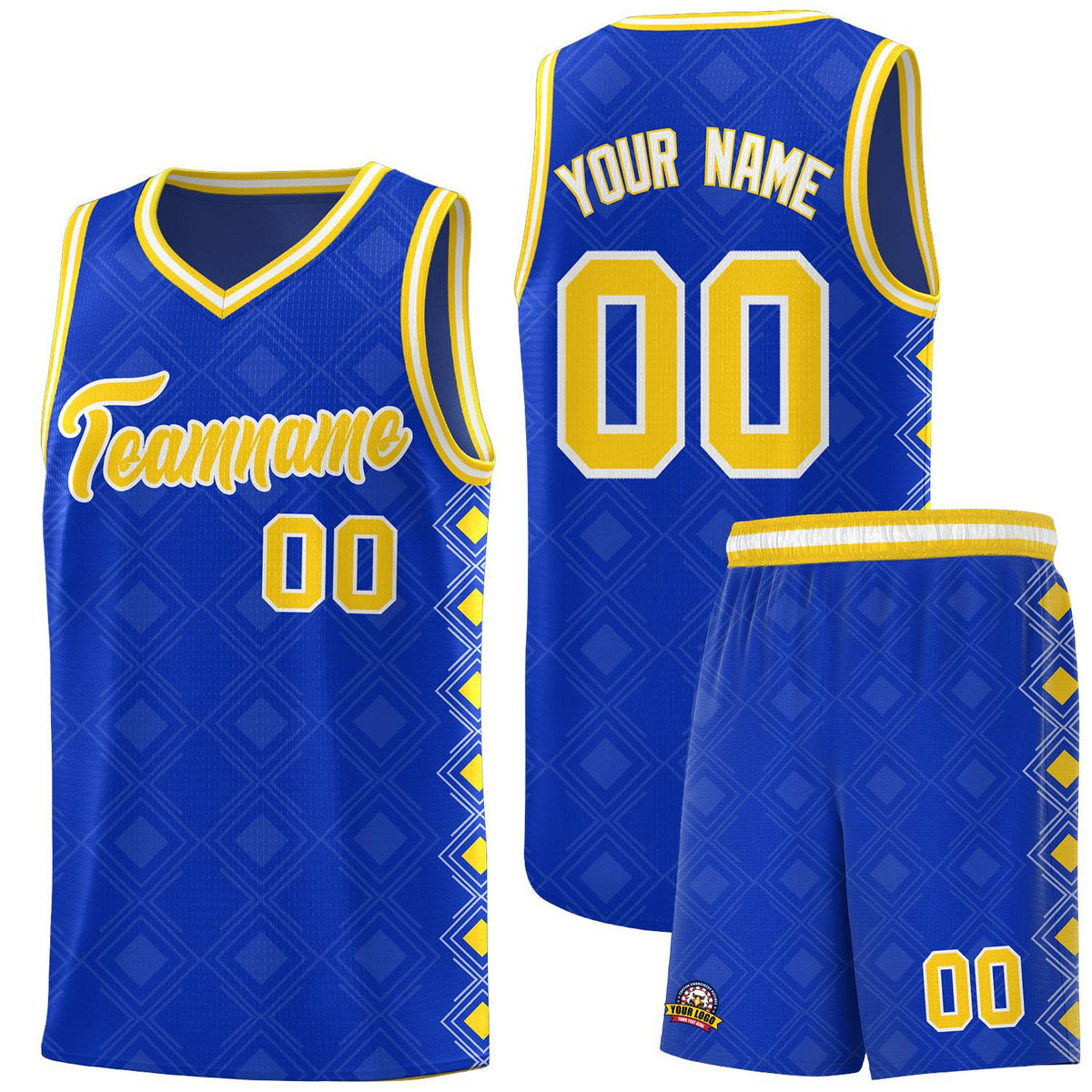 Custom Royal Side Blocks Sports Uniform Basketball Jersey|KXKSHOP