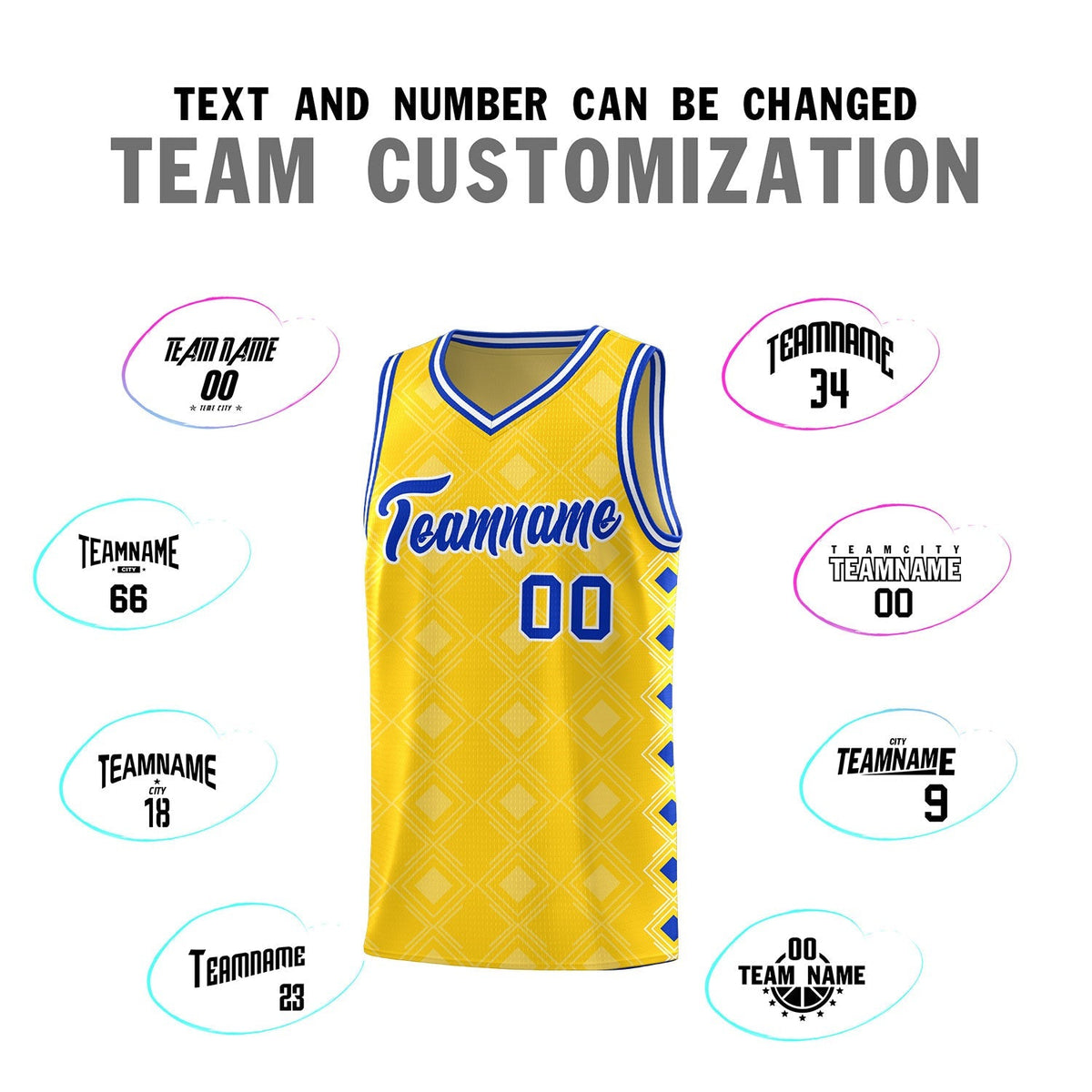 Custom Gold Side Blocks Sports Uniform Basketball Jersey|KXKSHOP