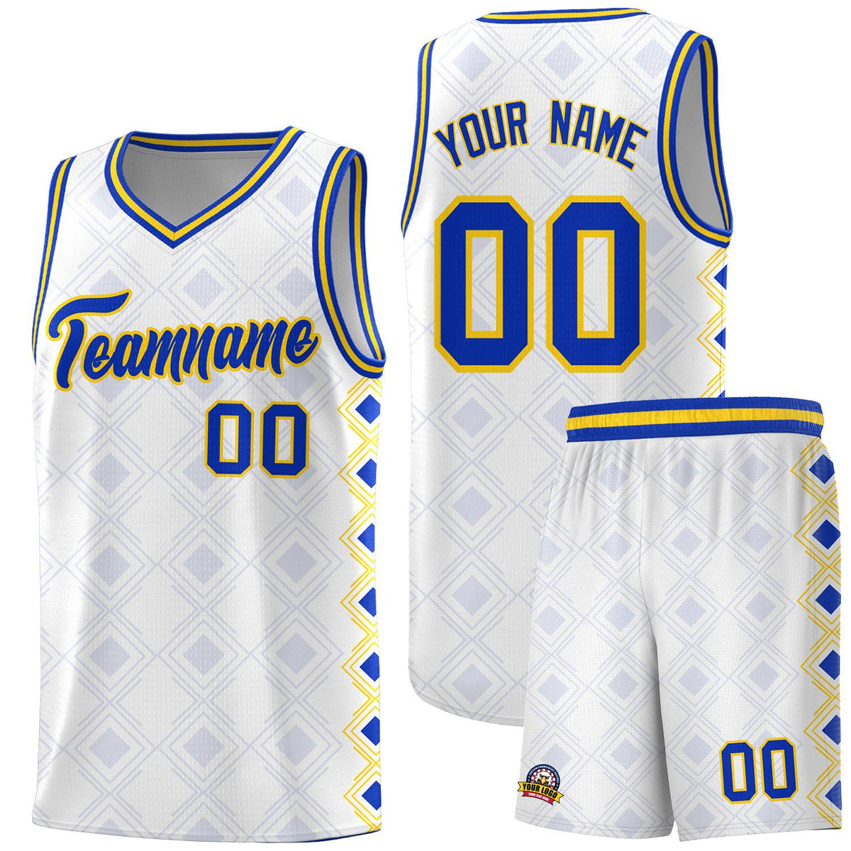 Custom White Side Blocks Sports Uniform Basketball Jersey|KXKSHOP
