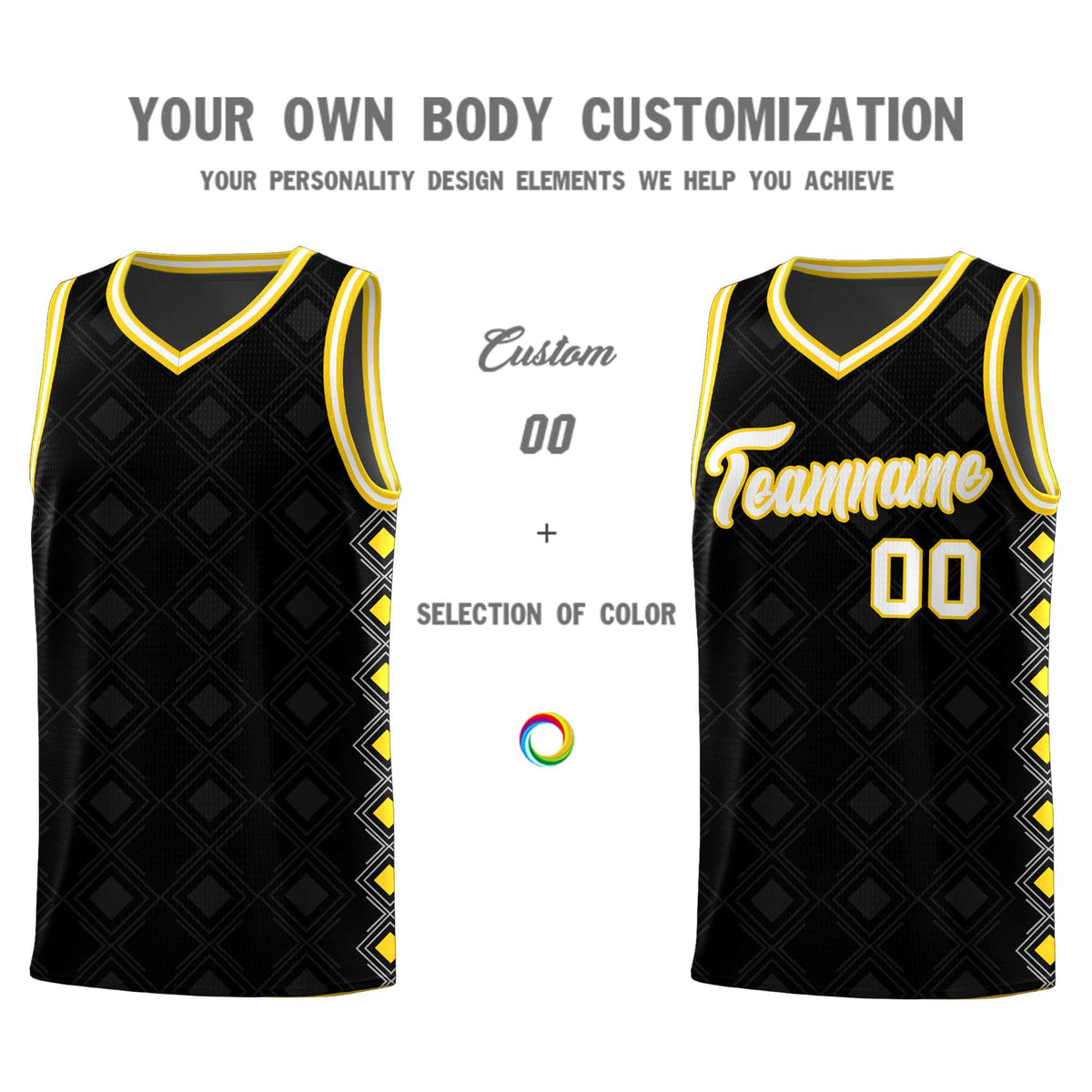 Custom Black Side Blocks Sports Uniform Basketball Jersey|KXKSHOP
