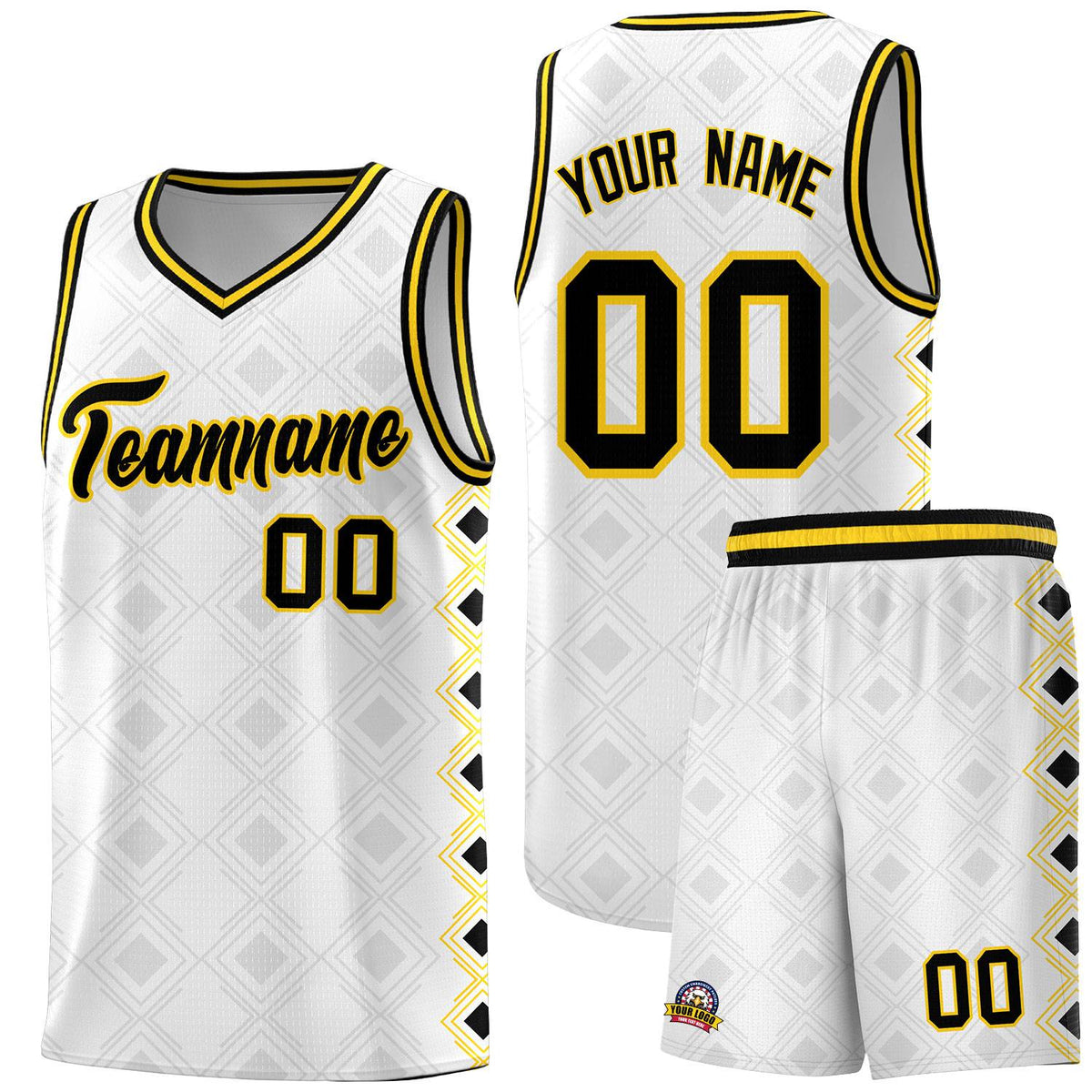 Custom White Side Blocks Sports Uniform Basketball Jersey|KXKSHOP