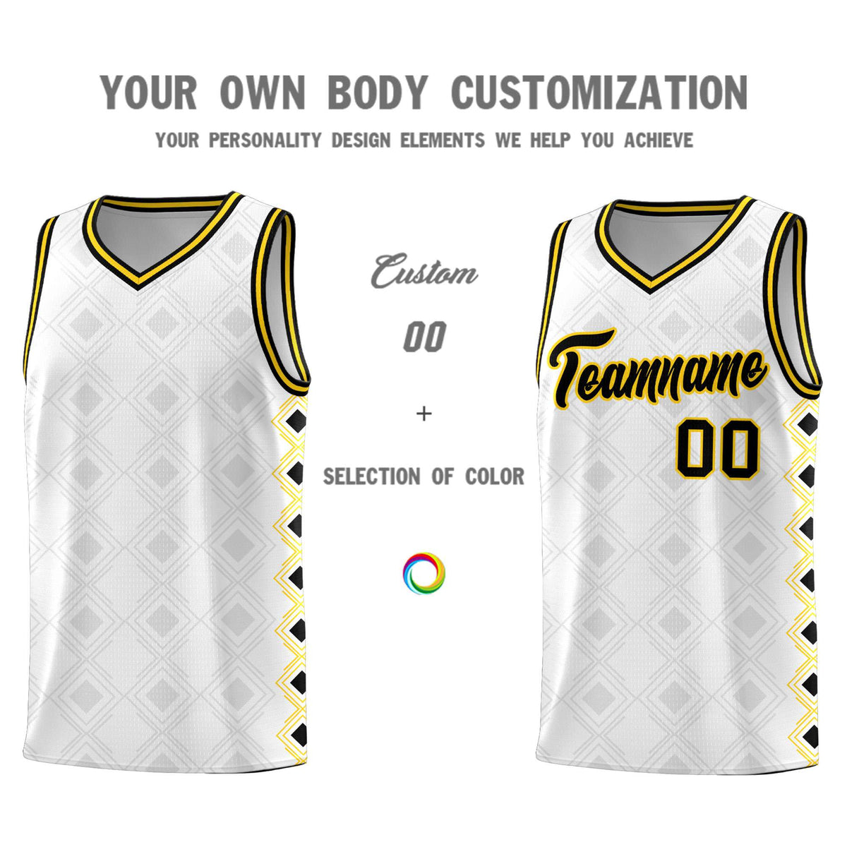 Custom White Side Blocks Sports Uniform Basketball Jersey|KXKSHOP